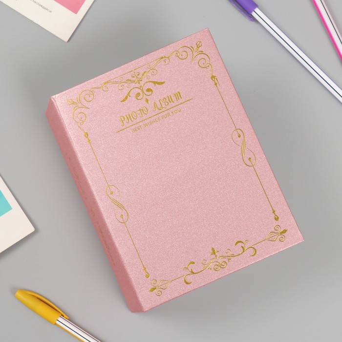

Фотоальбом на 100 фото Золотая рамка с вензелями, 10х15 см, Розовый, Золотая рамка с вензелями