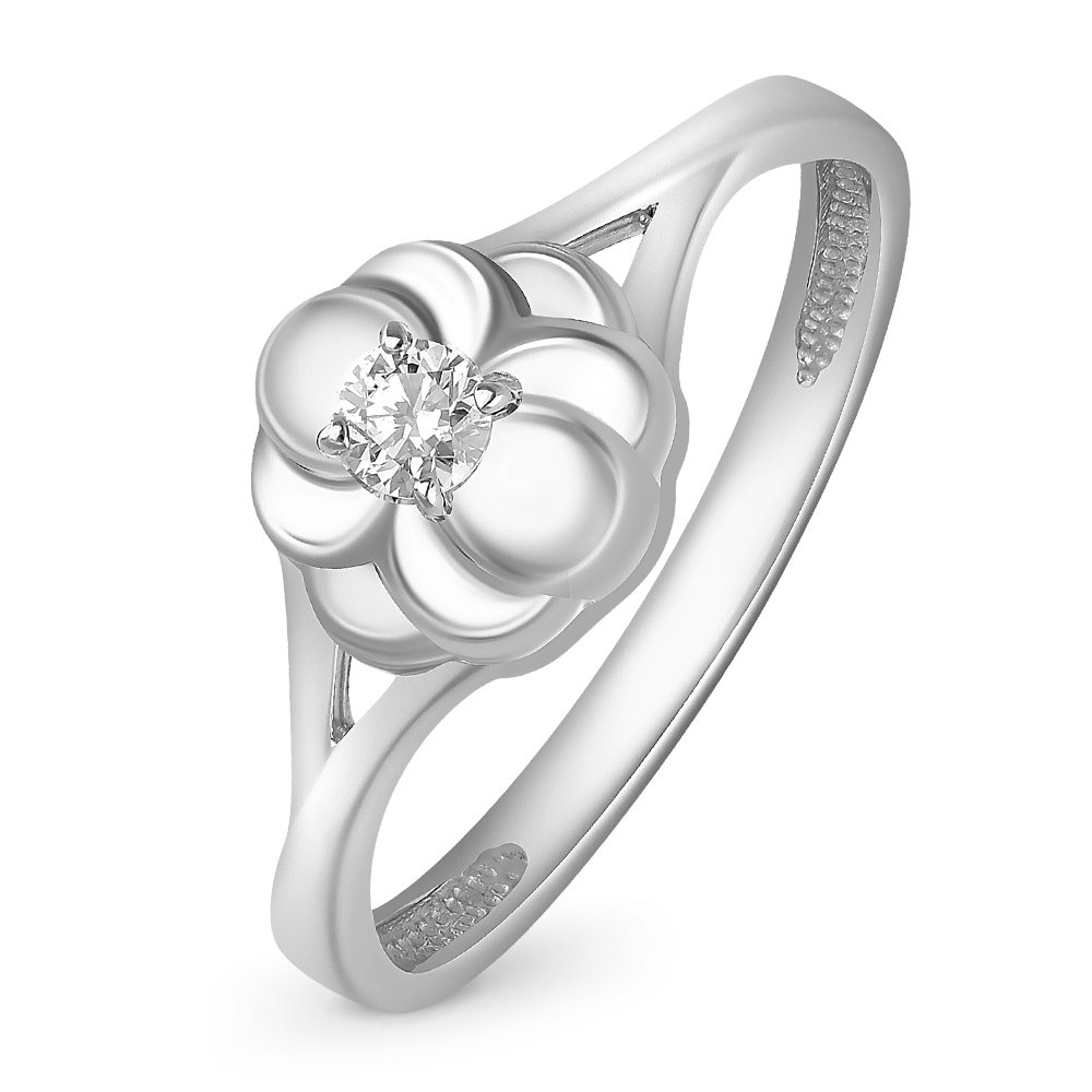 

Кольцо женское из белого золота с бриллиантом 585Gold 101010580, р, 101010580