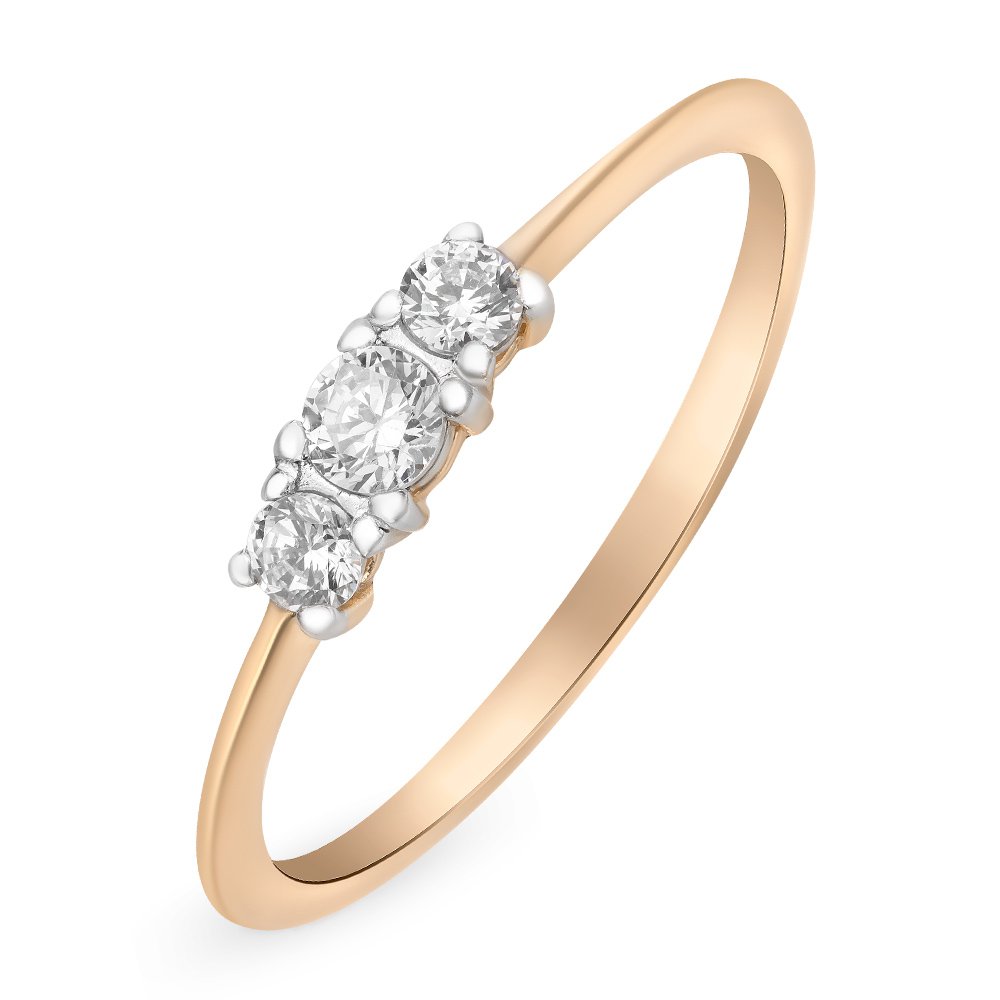 

Кольцо женское из красного золота с бриллиантом 585Gold 101010605, р, 101010605