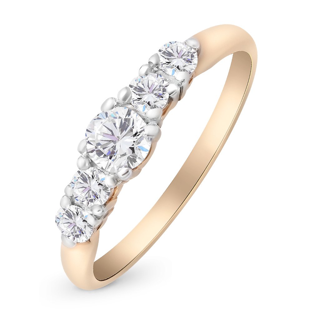 

Кольцо женское из красного золота с бриллиантом 585Gold 101010756, р, 101010756