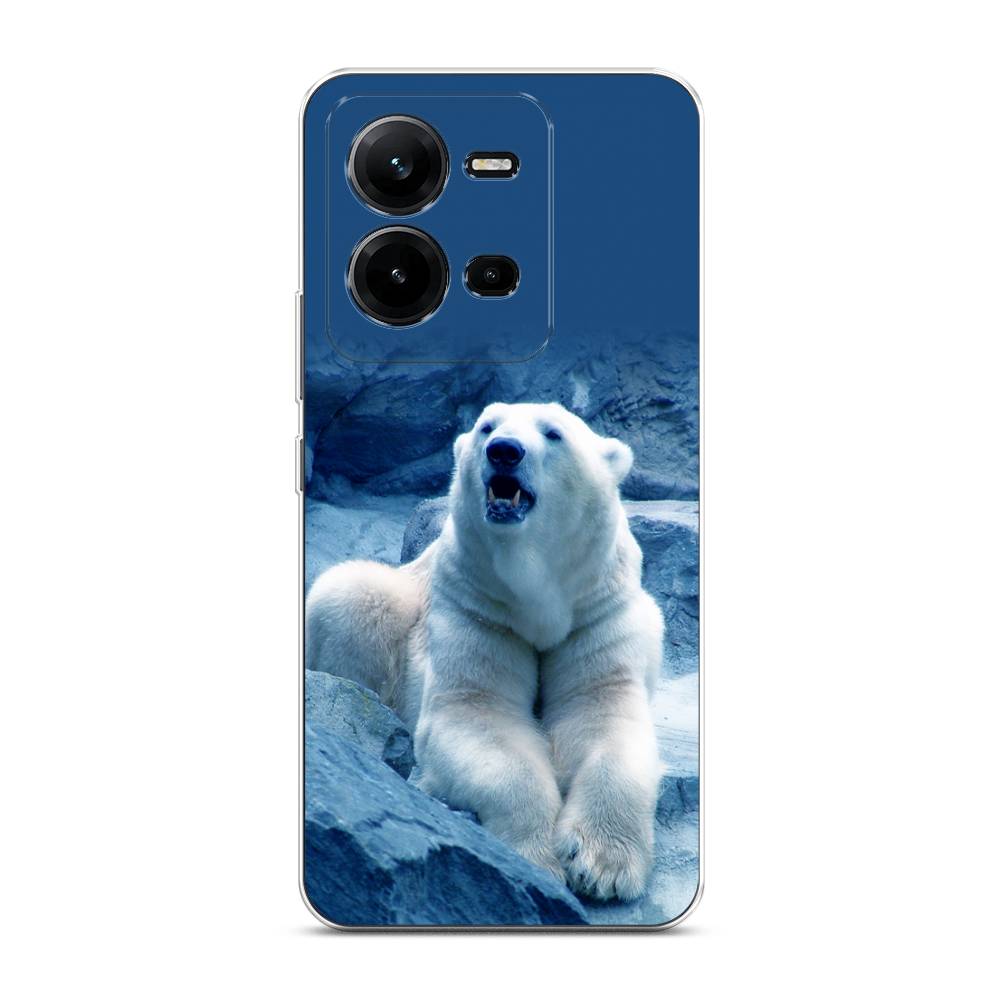 

Чехол на Vivo V25 "Белый медведь", Голубой;белый, 267750-1