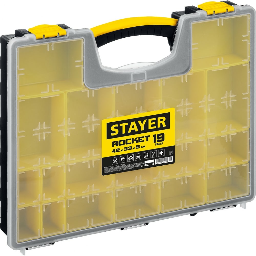 Пластиковый органайзер STAYER ROCKET-19 пластиковый органайзер stayer