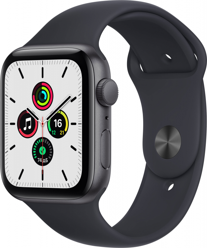 Смарт-часы Apple Watch SE A2352, 44мм, серый космос / темная ночь [mkq63ll/a]