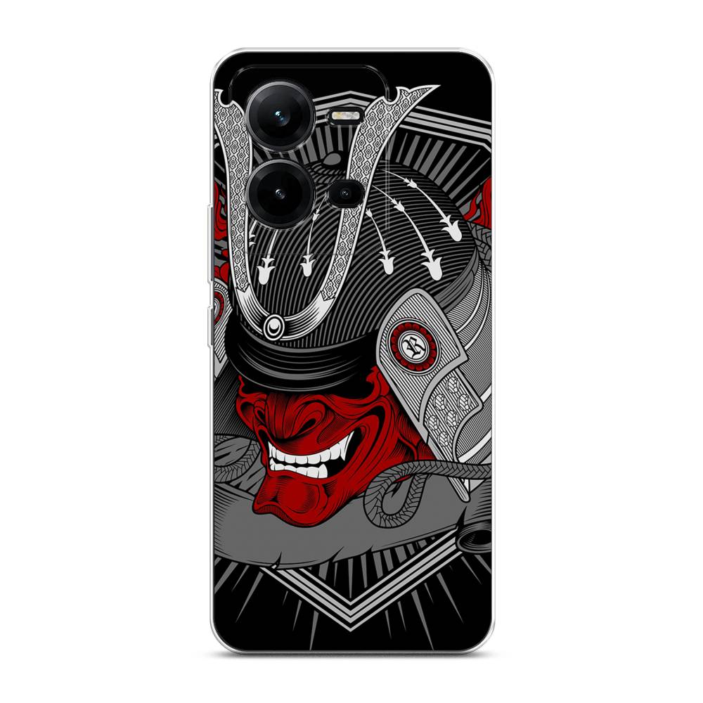 

Чехол на Vivo V25 "Красная маска самурая", Белый;красный;черный, 267750-4