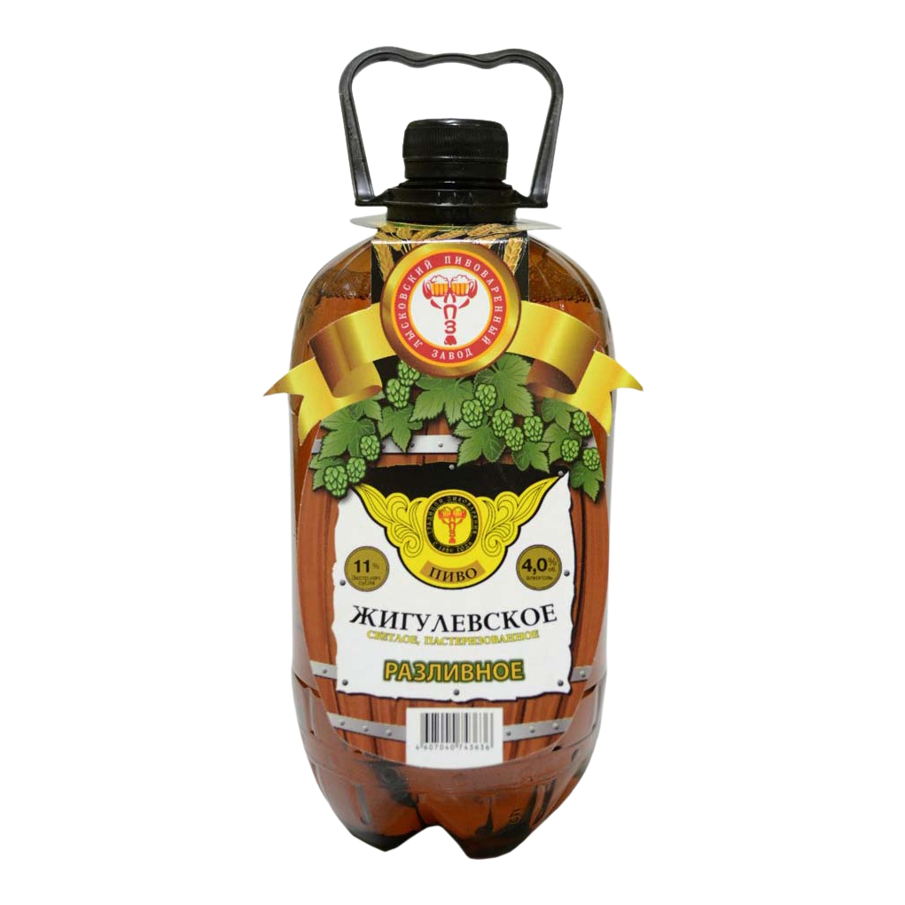 Пиво Жигулевское светлое 4% 1 л
