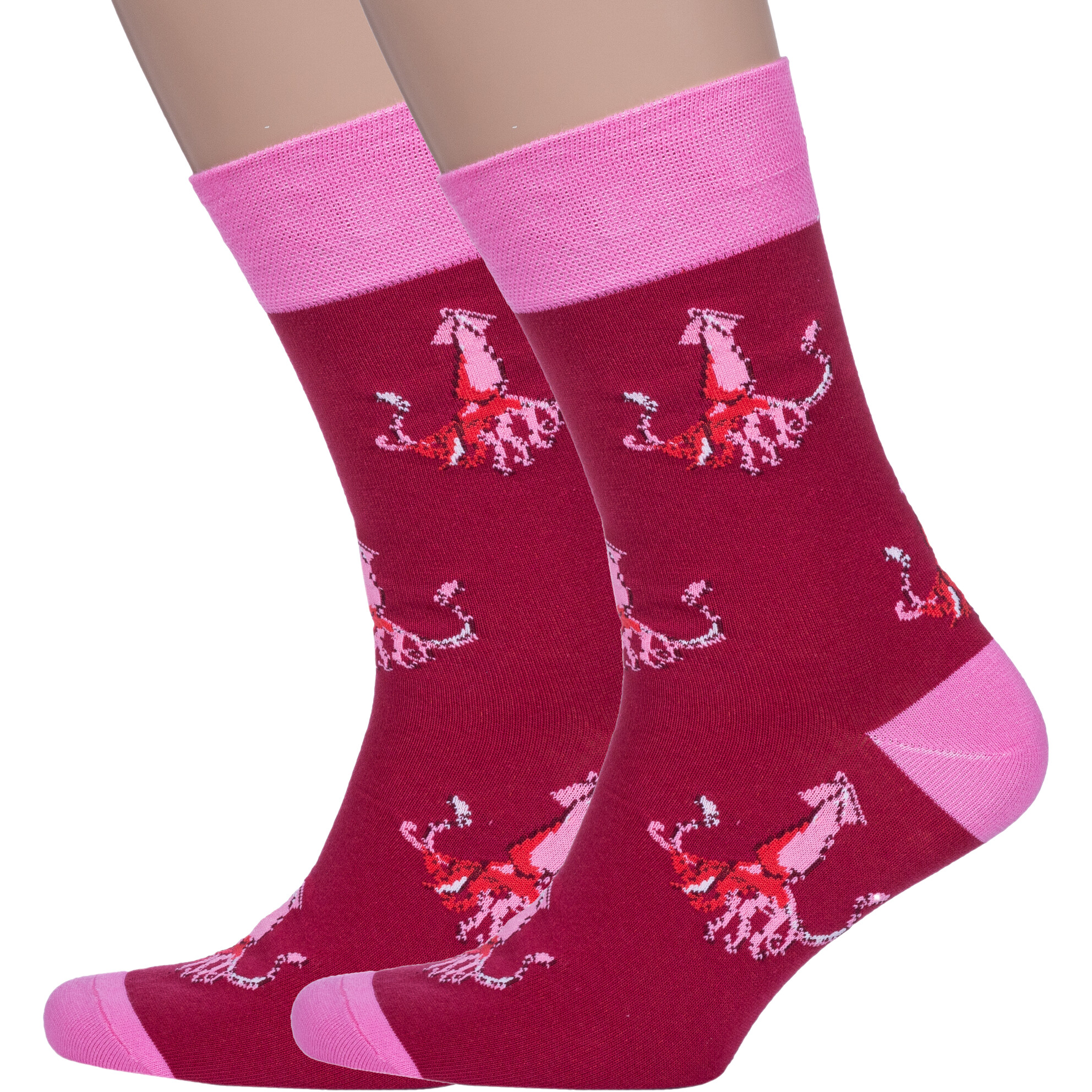 Комплект носков мужских MoscowSocksClub 2-nm-541 бордовых 29 2 пары