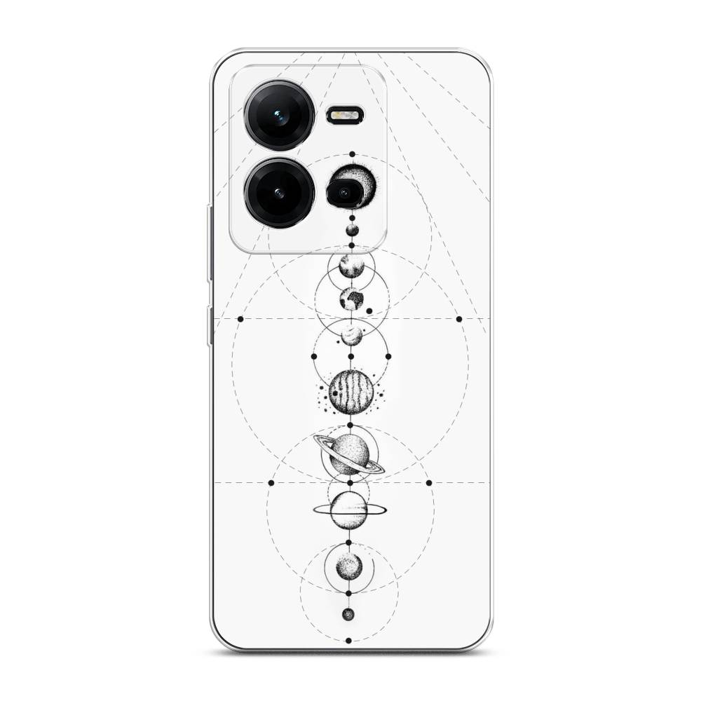 

Чехол на Vivo V25 "Парад планет", Серый, 267750-2