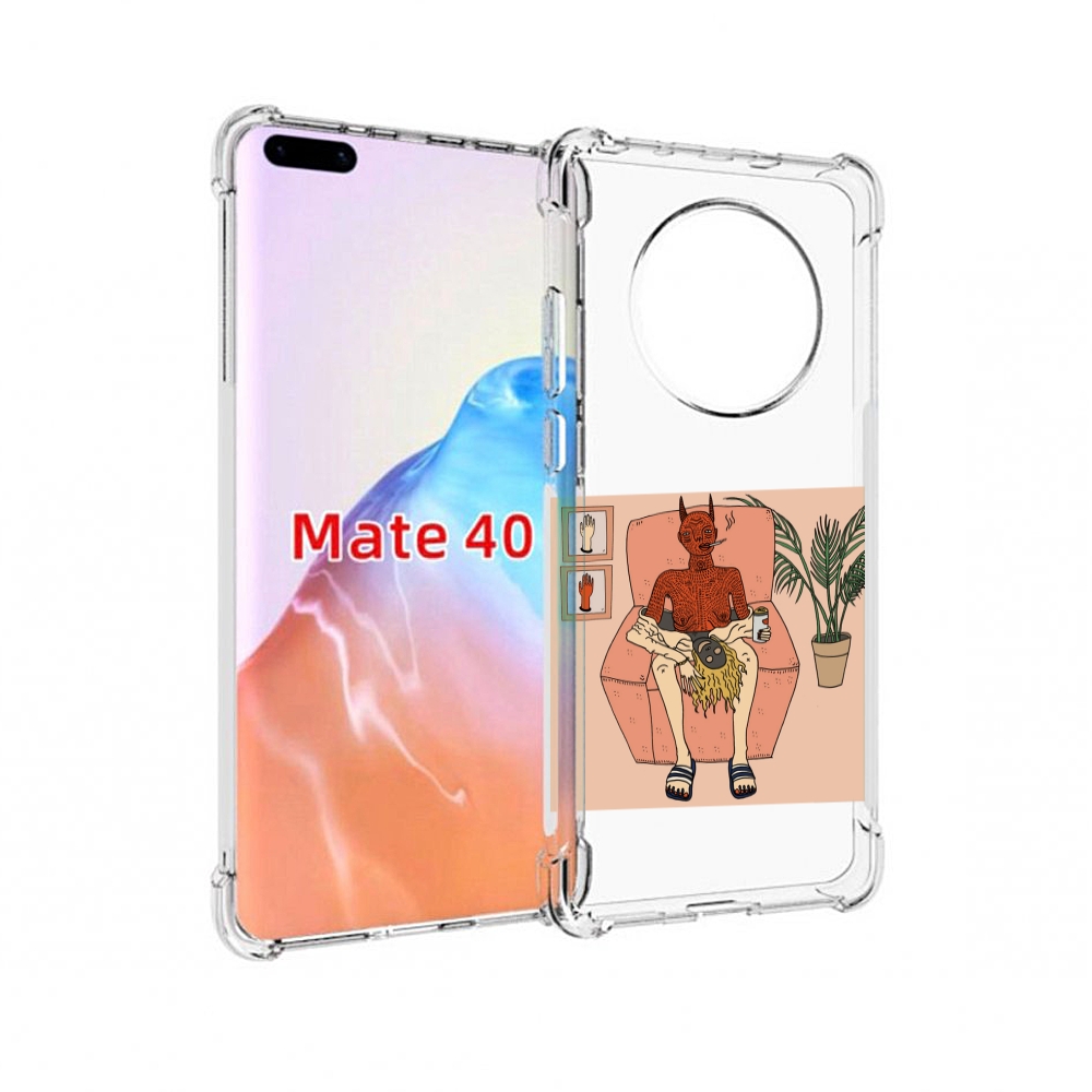 

Чехол MyPads Tocco для Huawei Mate 40 девушка-сняла-кожу, Прозрачный, Tocco