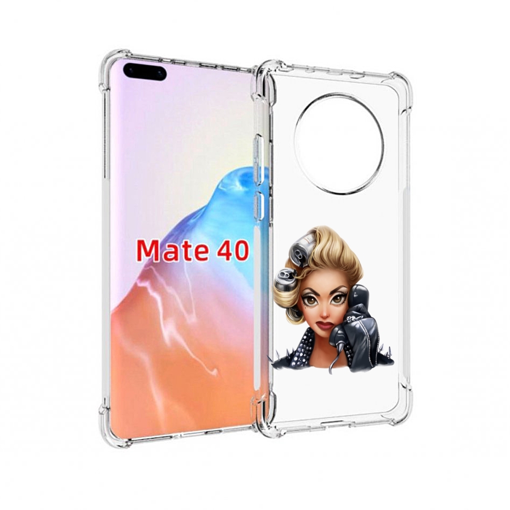 

Чехол MyPads Tocco для Huawei Mate 40 девушка-смайлик-с-телефоном женский, Прозрачный, Tocco