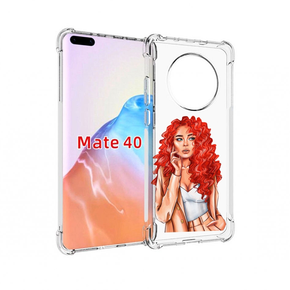 

Чехол MyPads Tocco для Huawei Mate 40 девушка-с-яркими-волосами женский, Прозрачный, Tocco