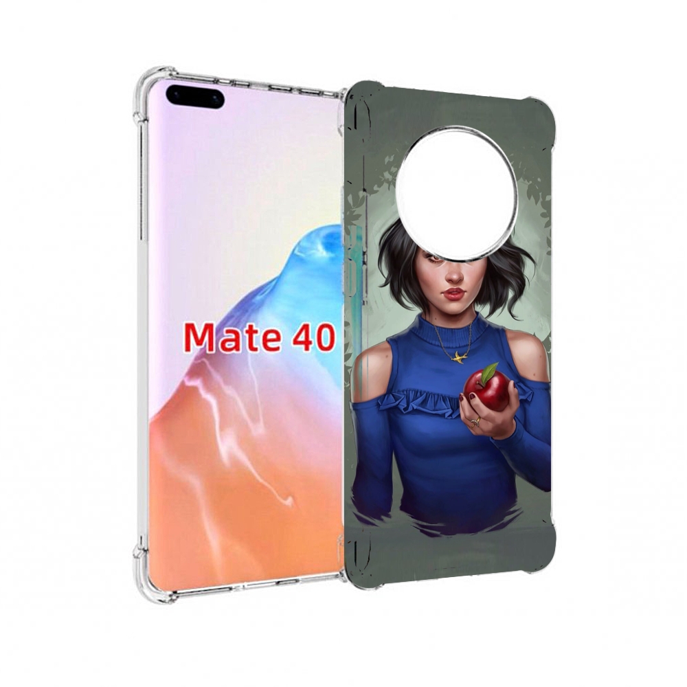 

Чехол MyPads Tocco для Huawei Mate 40 девушка-с-яблоком женский, Прозрачный, Tocco