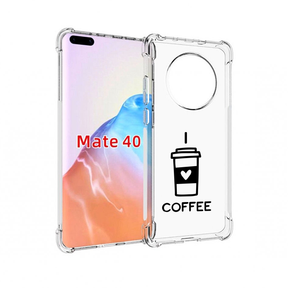 

Чехол MyPads Tocco для Huawei Mate 40 Я люблю кофе, Прозрачный, Tocco