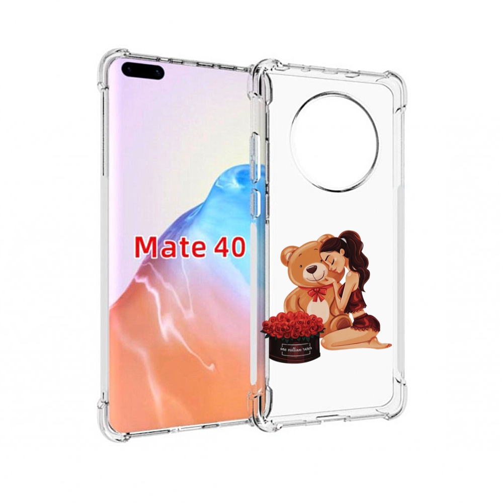

Чехол MyPads Tocco для Huawei Mate 40 девушка-с-подарками женский, Прозрачный, Tocco