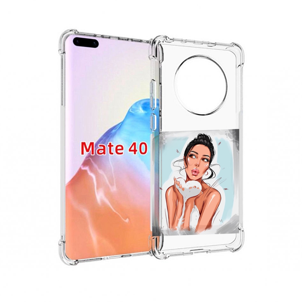 

Чехол MyPads Tocco для Huawei Mate 40 девушка-с-пеной женский, Прозрачный, Tocco