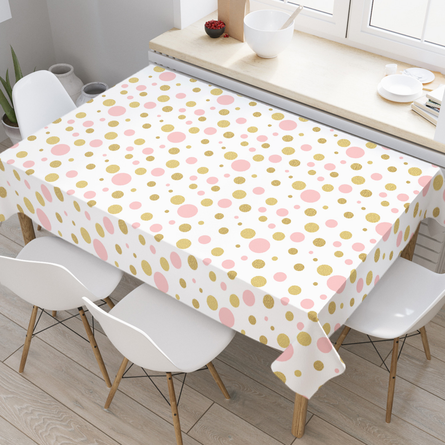 

Скатерть прямоугольная JoyArty "Пастельные цвета гороха" из оксфорда, 180x145см, Белый, Пастельные цвета гороха