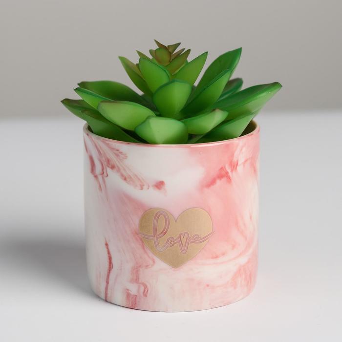 

Цветочное кашпо Дарите Счастье с тиснением сердце Р00002903 0,5 л розовый 1 шт., С тиснением сердце