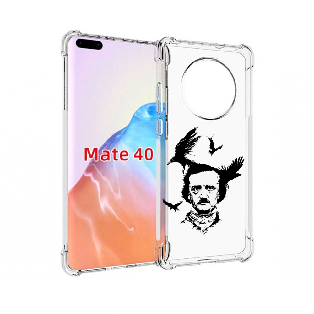 Чехол MyPads Tocco для Huawei Mate 40 Эдгар Аллан черно белый