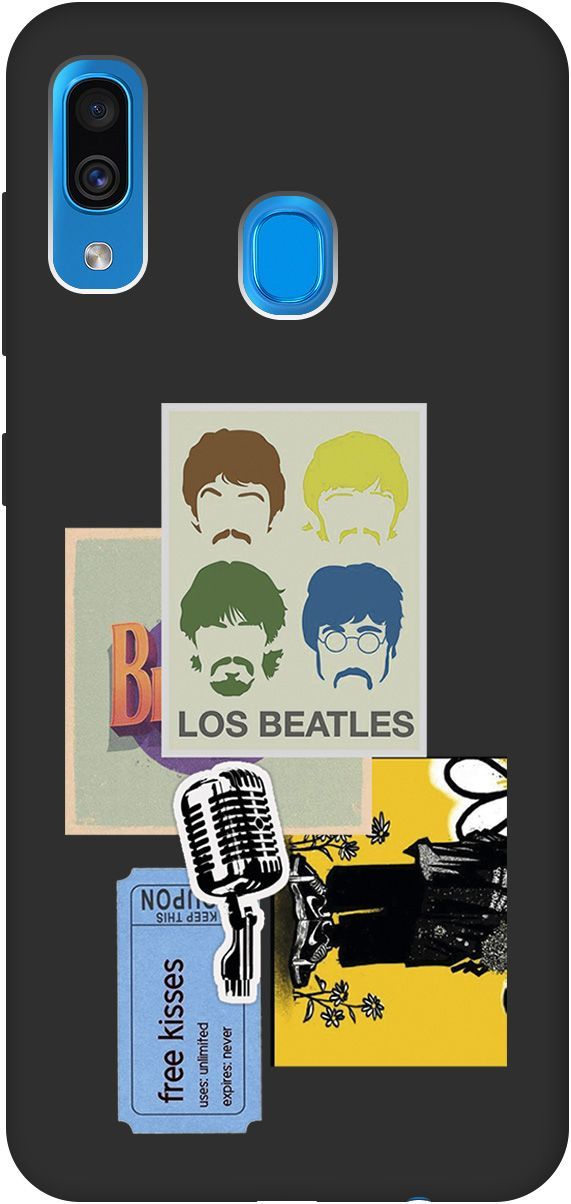 

Чехол на Samsung Galaxy A20/A30 с принтом "Beatles Stickers" черный, Черный;белый, 8407