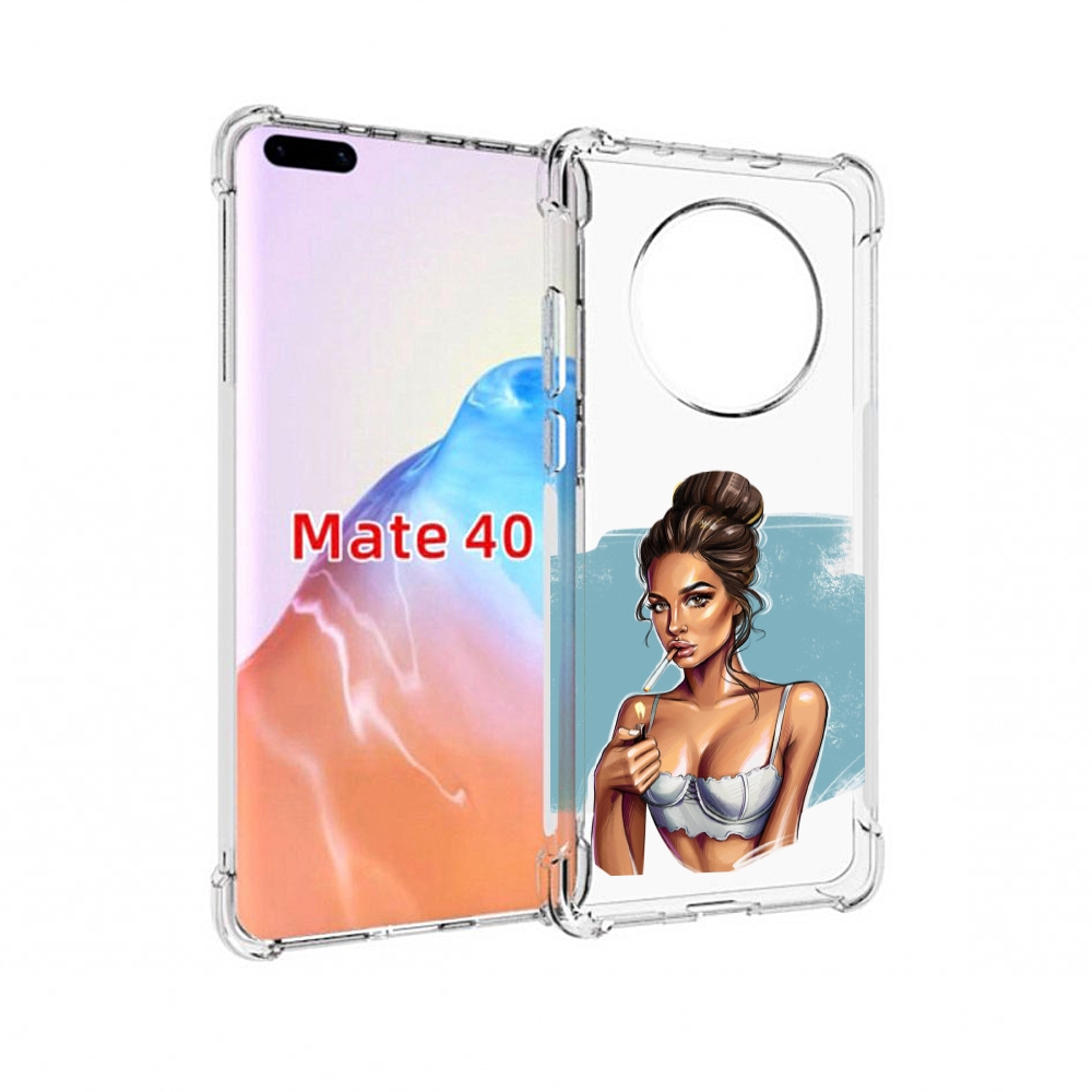 

Чехол MyPads Tocco для Huawei Mate 40 девушка-с-зажигалкой, Прозрачный, Tocco