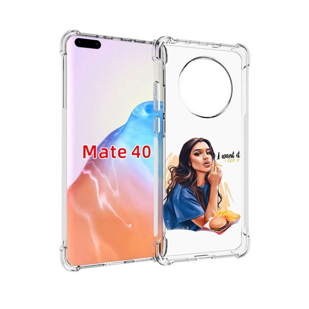 

Чехол MyPads Tocco для Huawei Mate 40 девушка-с-едой-и-сигаретой женский, Прозрачный, Tocco