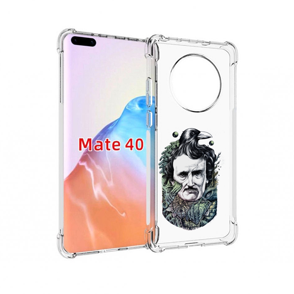 

Чехол MyPads Tocco для Huawei Mate 40 Эдгар Аллан с вороном, Прозрачный, Tocco