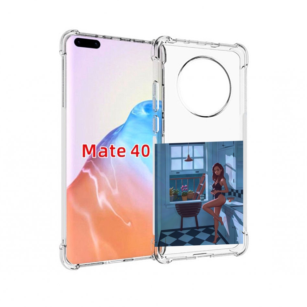 

Чехол MyPads Tocco для Huawei Mate 40 девушка-на-кухне, Прозрачный, Tocco