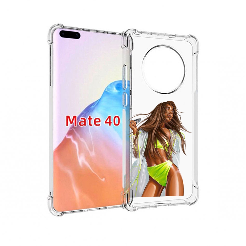 

Чехол MyPads Tocco для Huawei Mate 40 девушка-модель-мулатка, Прозрачный, Tocco