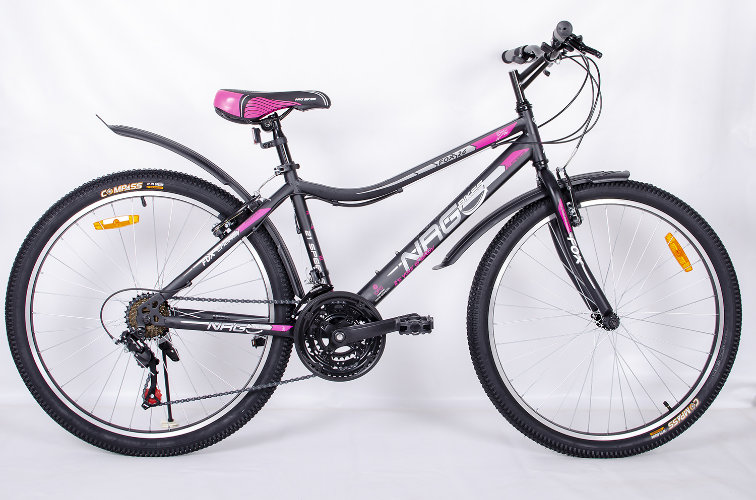 фото Велосипед nrg bikes fox 26''/16'' black/pink/gray