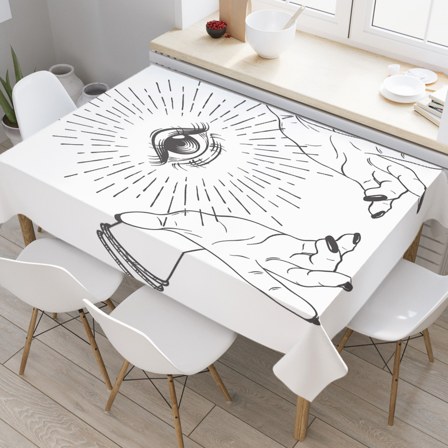 

Скатерть прямоугольная JoyArty "Глаз провидения в руках ведьмы" из оксфорда, 180x145см, Белый, Глаз провидения в руках ведьмы