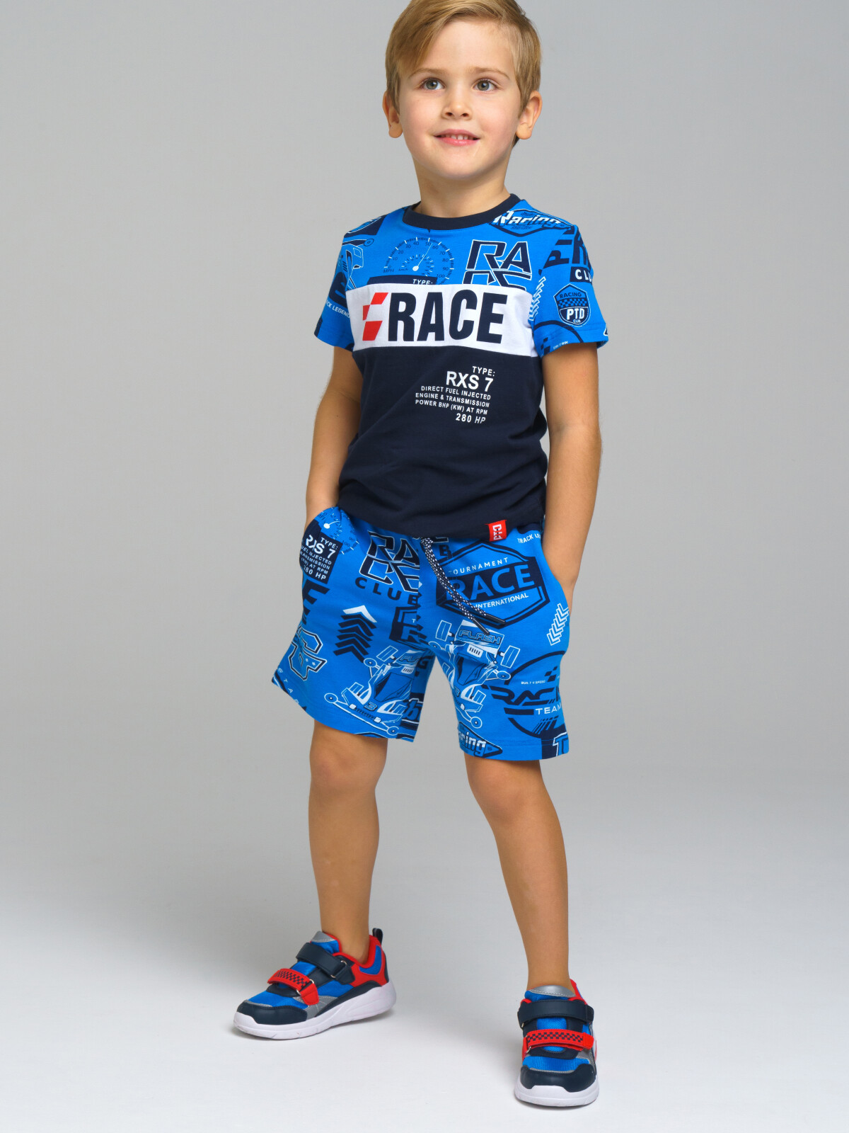 

Костюм детский PlayToday 12312029, цвет тёмно-синий, синий, белый, размер 98, 12312029