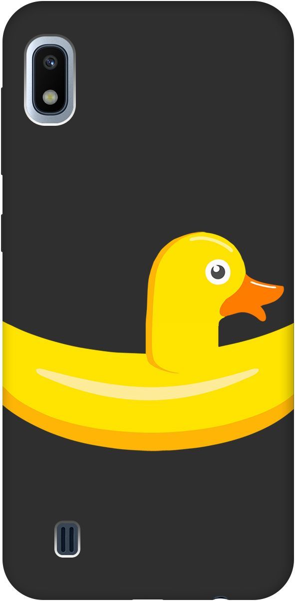 

Матовый чехол на Samsung Galaxy A10 с принтом "Duck Swim Ring" черный, Черный;белый, 8404