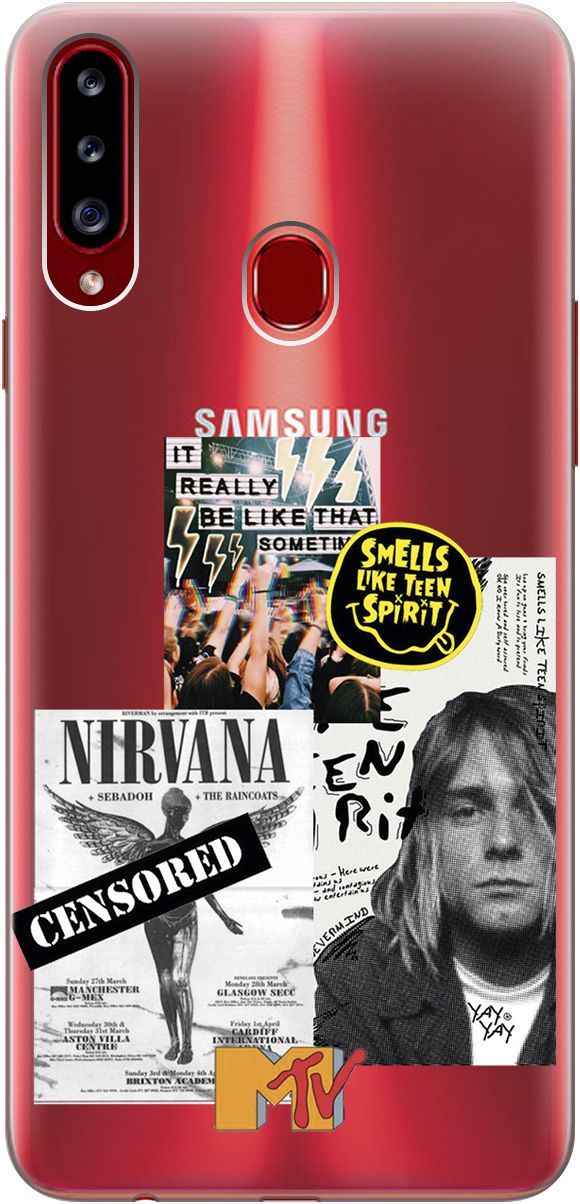 

Силиконовый чехол на Samsung Galaxy A20s с 3D принтом "Nirvana" прозрачный, Прозрачный;белый, 5360