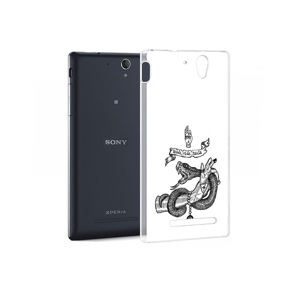 

Чехол MyPads Tocco для Sony Xperia C3 змея на руке рисунок (PT18760.251.366), Прозрачный, Tocco