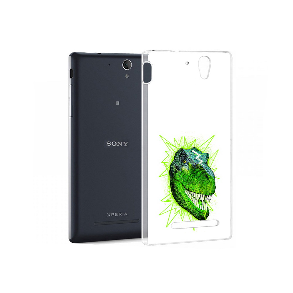 

Чехол MyPads Tocco для Sony Xperia C3 зеленый динозавр (PT18760.251.358), Прозрачный, Tocco