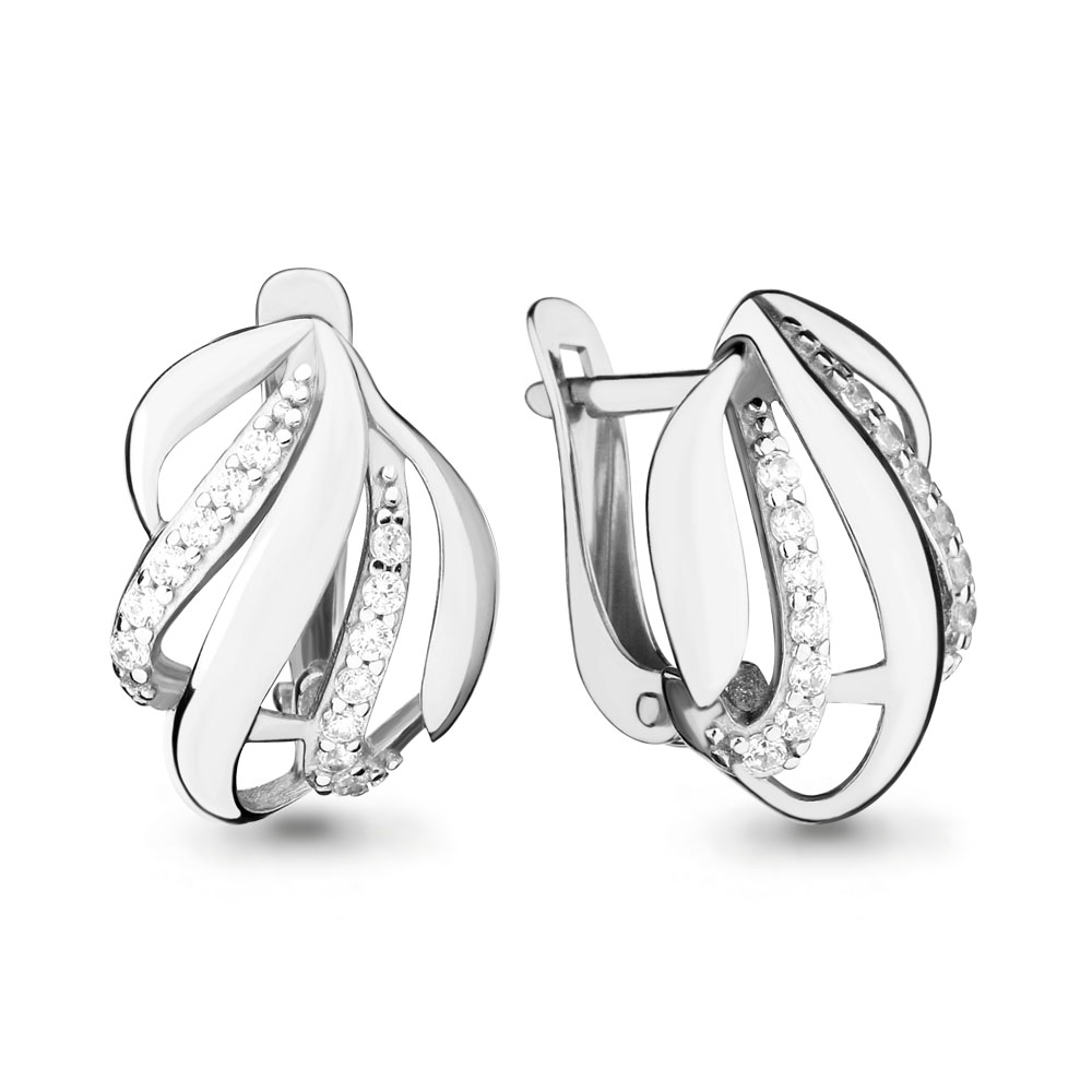 

Серьги из серебра с фианитом Aquamarine 42139А_925_р, 42139А_925_р