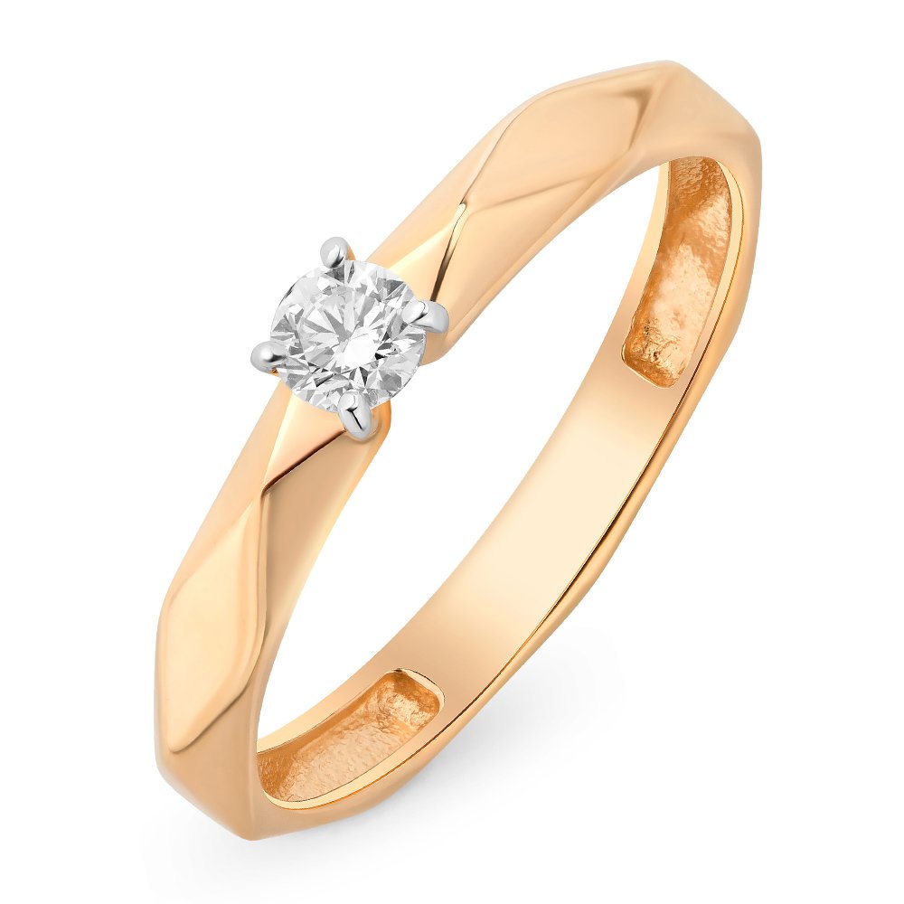 

Кольцо женское из красного золота с бриллиантом 585Gold 101009752, р. 19,5, 101009752
