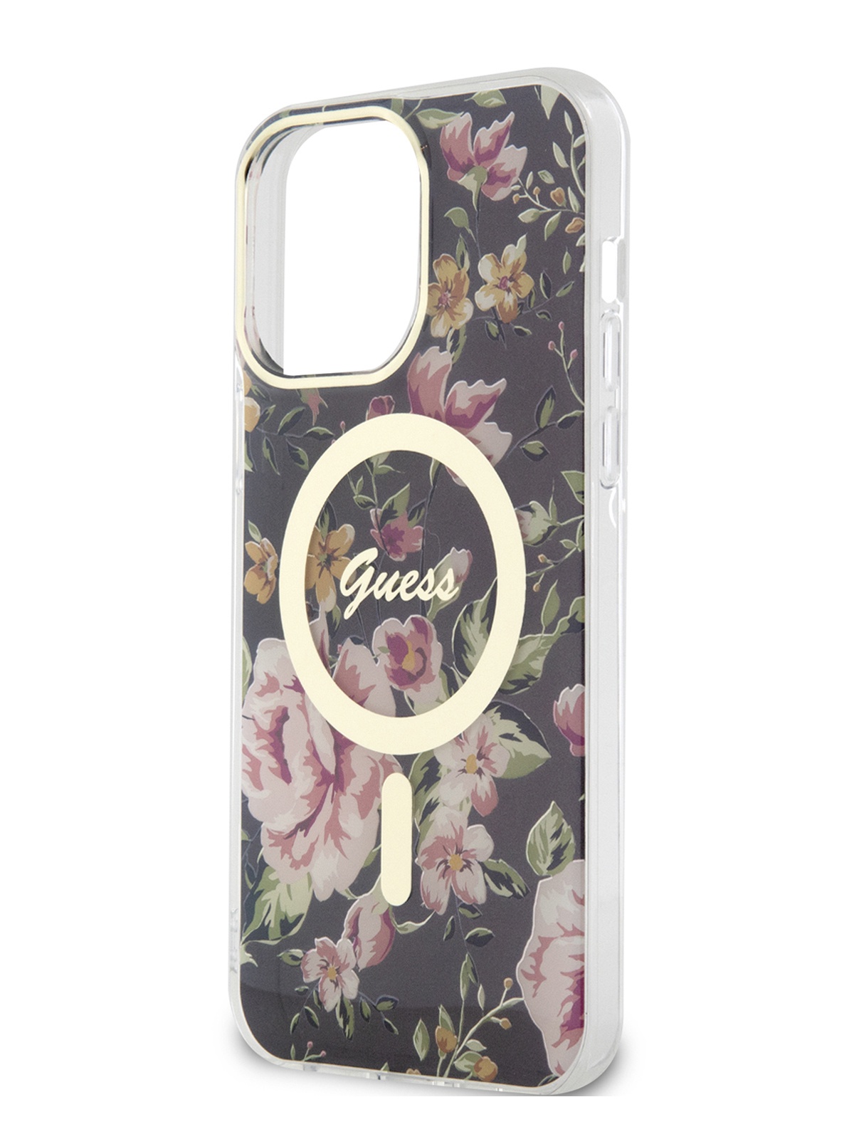 

Чехол Guess для iPhone 15 Pro Max с защитным бортиком для камеры и MagSafe, черный, PC/TPU MagSafe