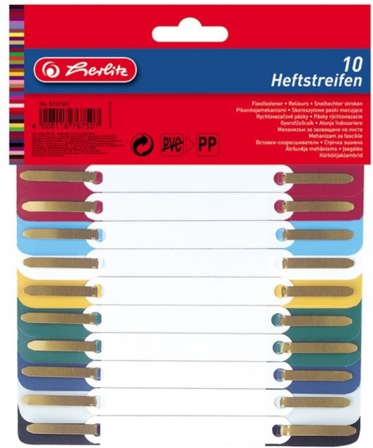 

Сшивающие полосы Herlitz 8767501 10шт пластик, Сшивающие полосы