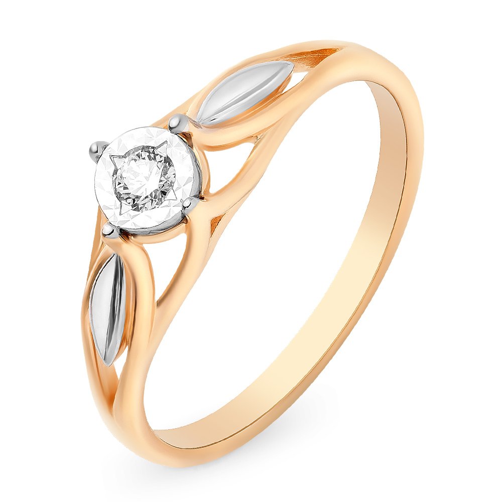 

Кольцо женское из красного золота с бриллиантом 585Gold 101009822, р. 19, 101009822