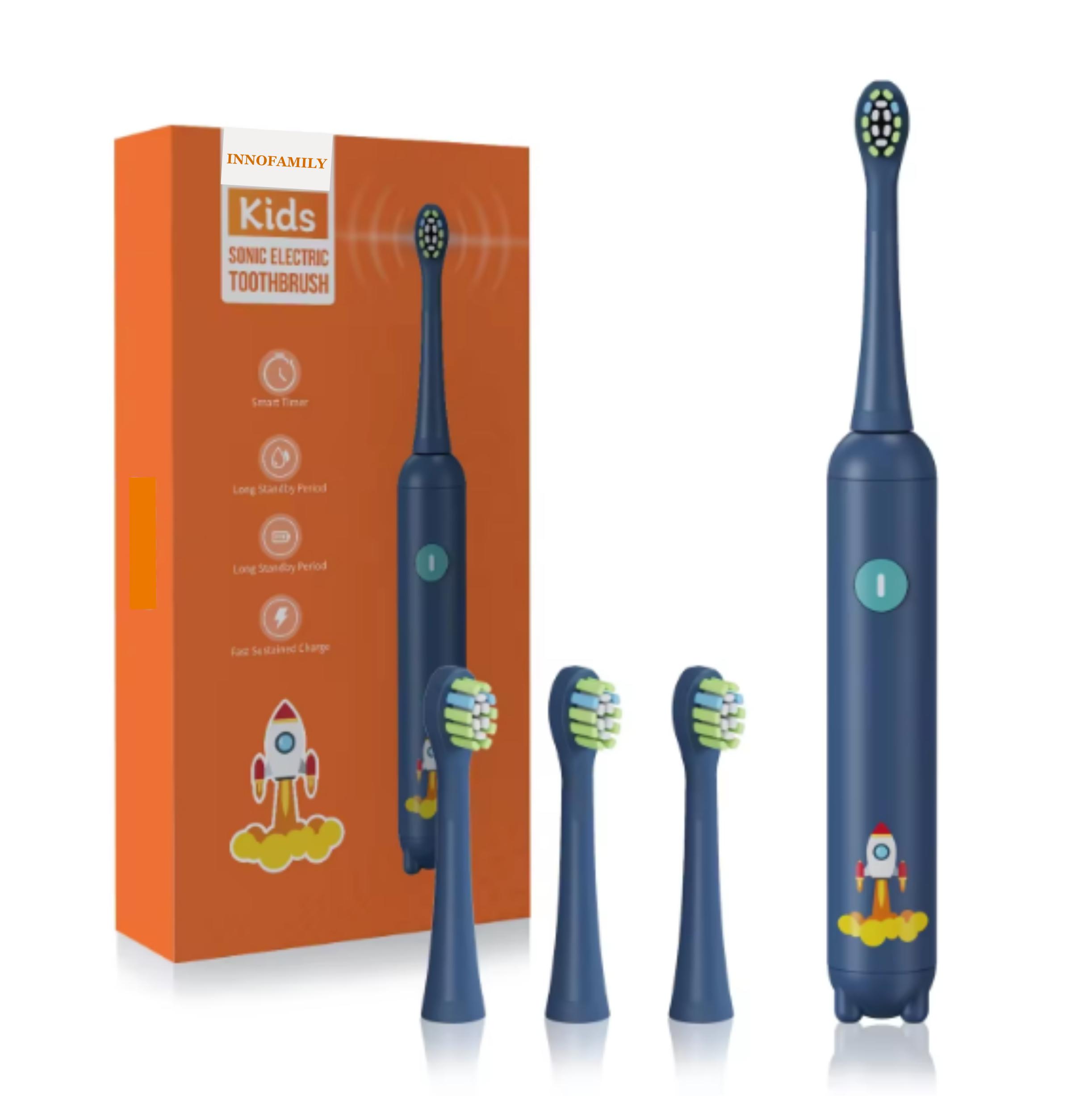 

Детская электрическая зубная щетка Innofamily Kids Sonic Electric Toothbrush темно-синий, K5