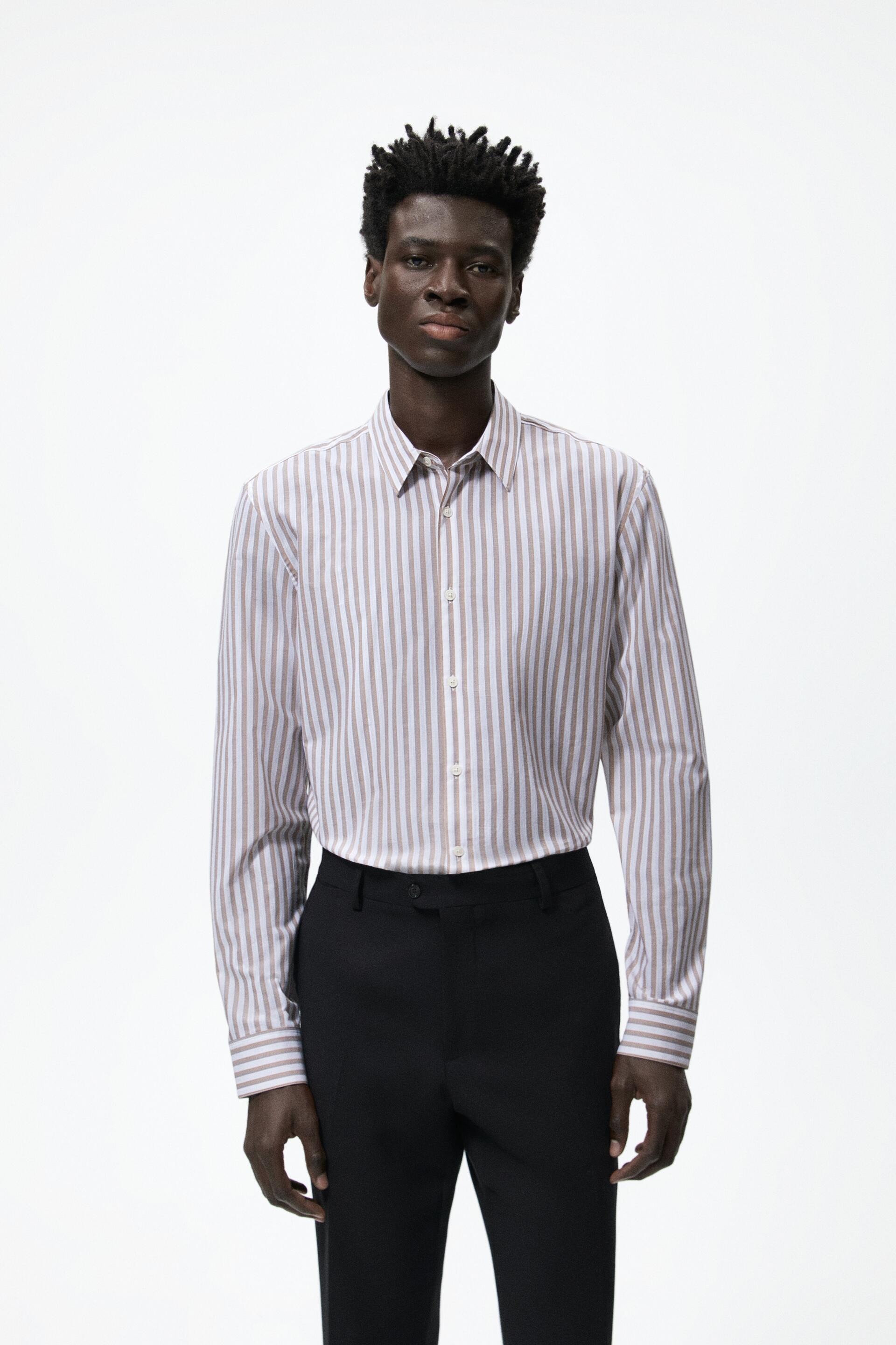 

Рубашка мужская ZARA 05569192 коричневая S (доставка из-за рубежа), 05569192
