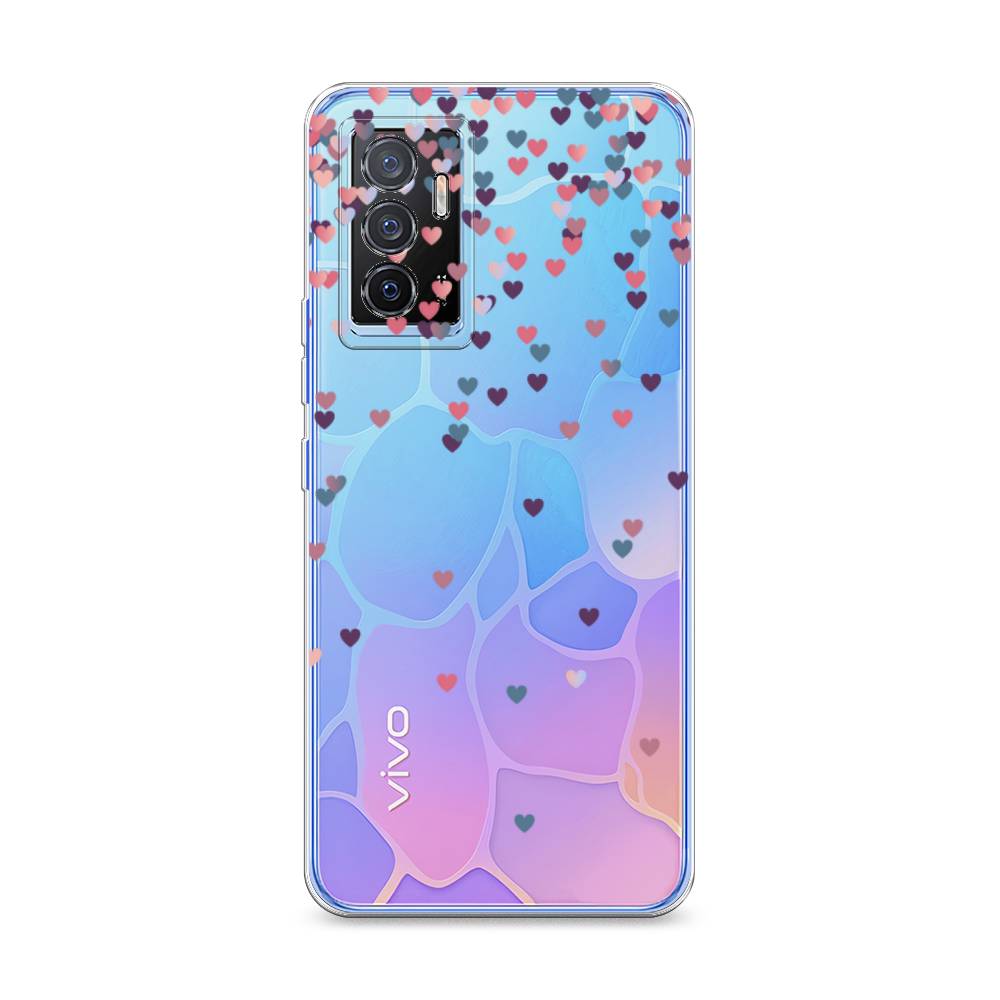 

Чехол на Vivo V23e "Посыпка сердечки", Розовый;фиолетовый, 267050-3