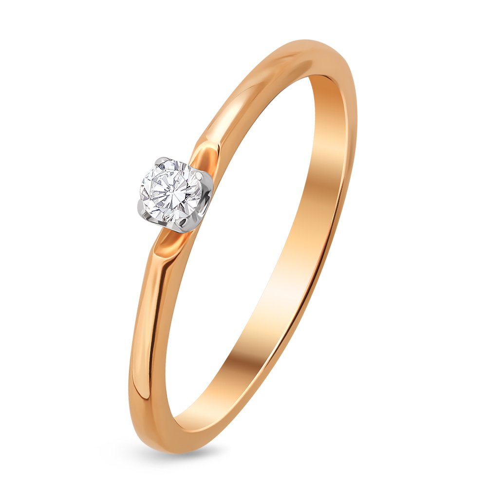 

Кольцо женское из красного золота с бриллиантом 585Gold 101009813, р. 18,5, 101009813