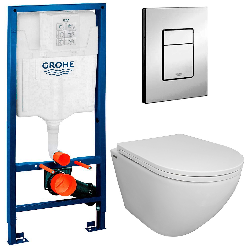 

Инсталляция Grohe 38772001 + унитаз Bloomix Trend CH1203R/UF1 безободковый с сиденьем