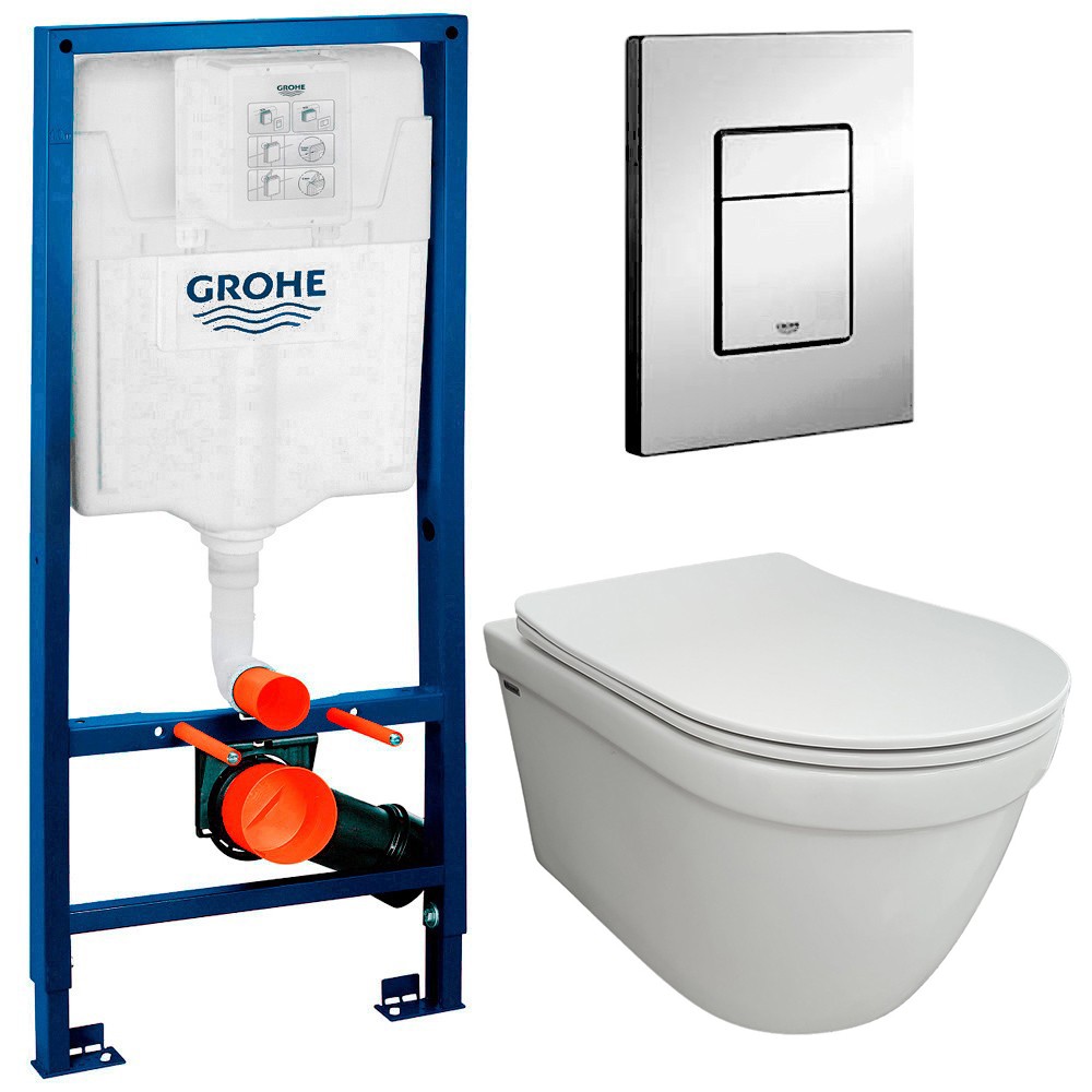 

Инсталляция Grohe 38772001 + унитаз Bloomix Rapid SL1233R/UF3 безободковый с сиденьем