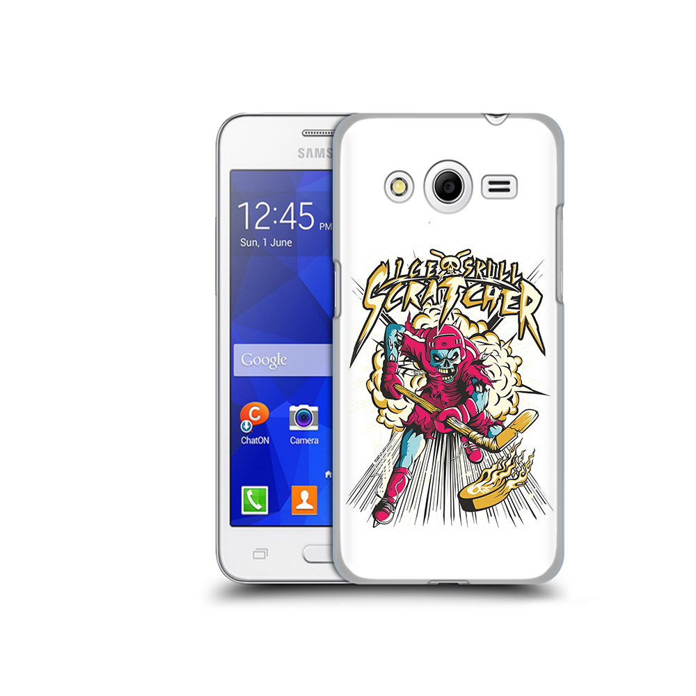 Чехол MyPads Tocco для Samsung Galaxy Core 2 нарисованный скелет хоккеист (PT7707.568.514)