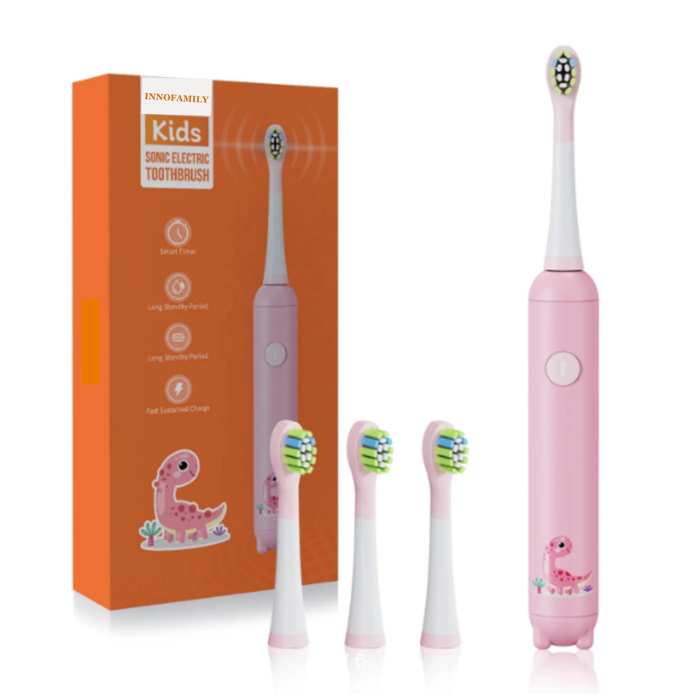 Детская электрическая зубная щетка Innofamily Kids Sonic Electric Toothbrush розовый