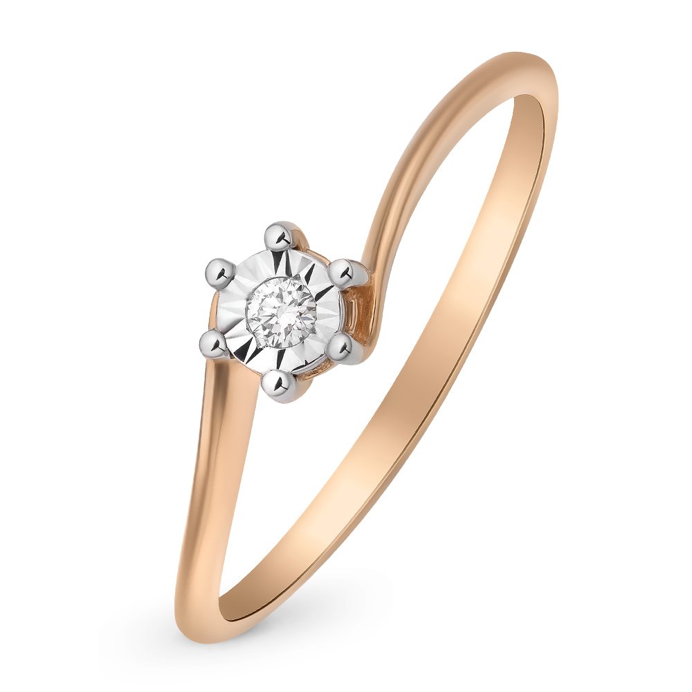 

Кольцо женское из красного золота с бриллиантом 585Gold 101012135, р. 18,5, 101012135