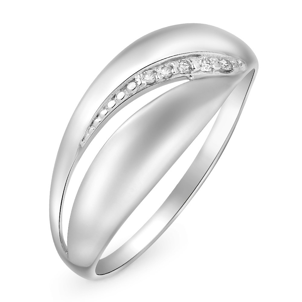 

Кольцо женское из белого золота с бриллиантом 585Gold 101009891, р. 18, 101009891