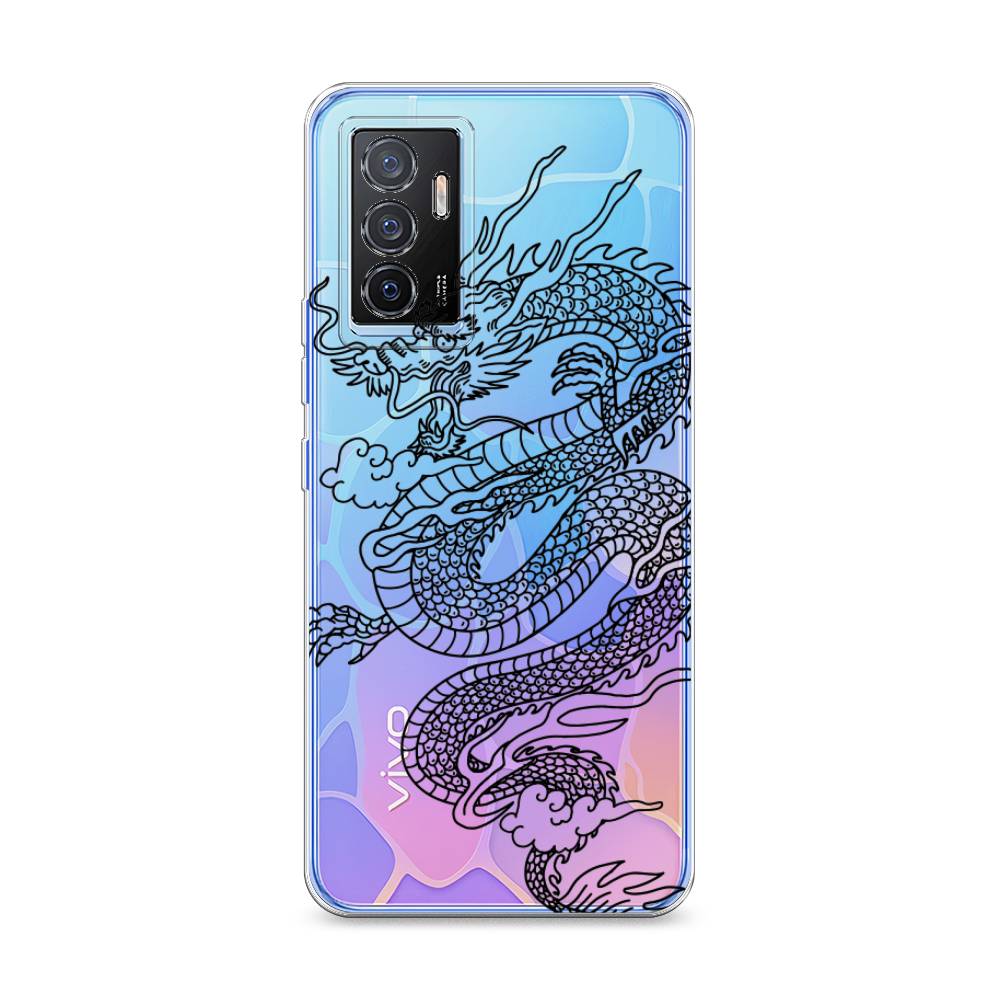 

Чехол на Vivo V23e "Большой китайский дракон", Черный;серый, 267050-1